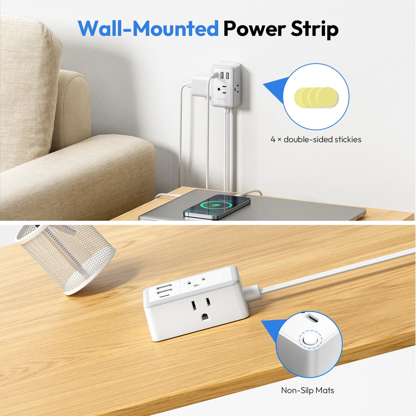 One Outlet. Two Power Zones. Zero Cable Clutter.