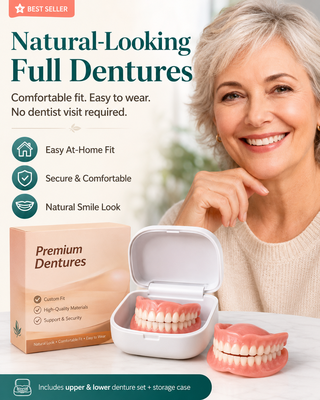 Custom-fit removable smile set