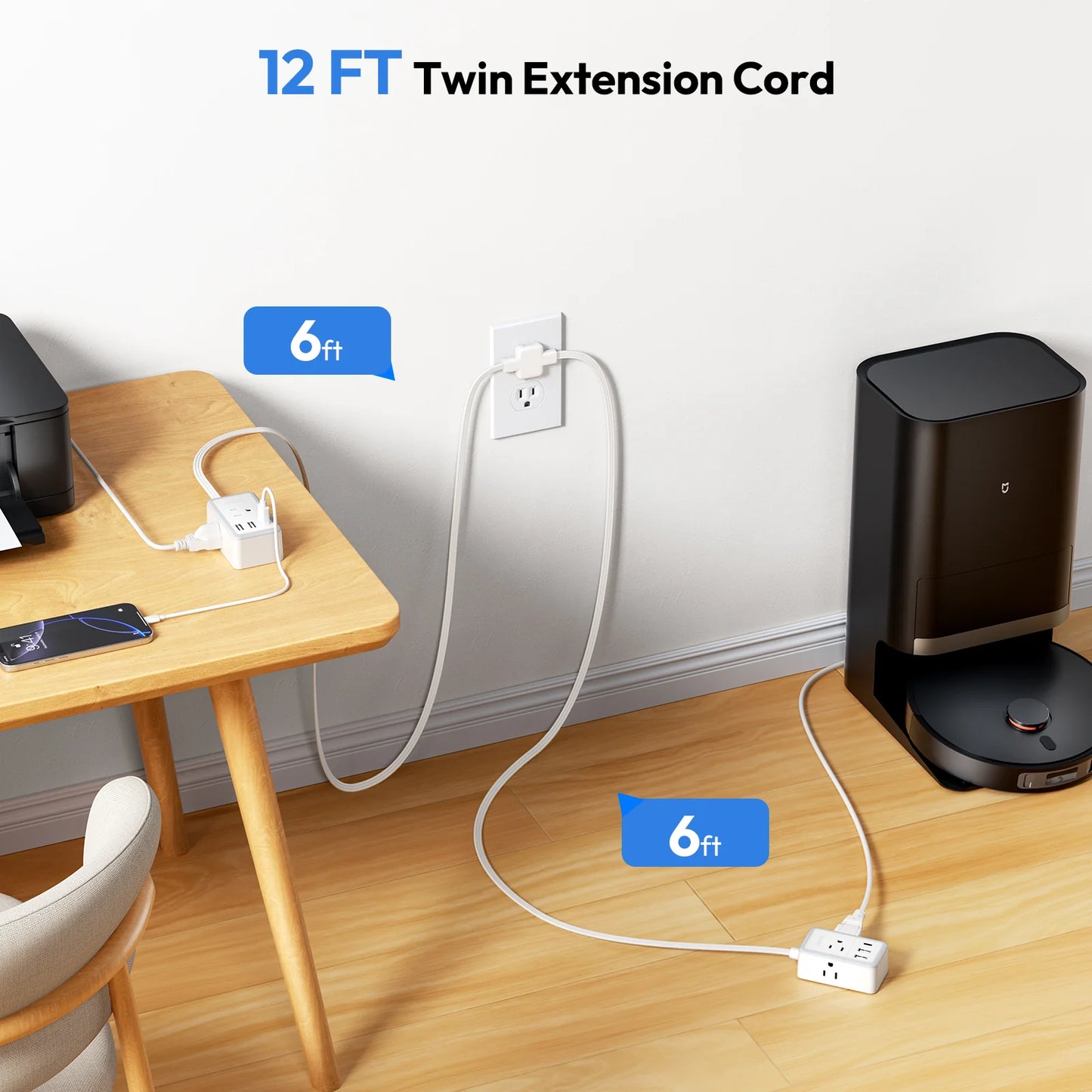 One Outlet. Two Power Zones. Zero Cable Clutter.
