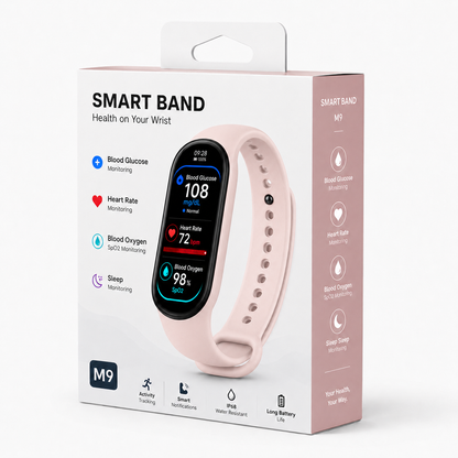 ⚡ Final 1 Hours Launch Offer 🏆 2026  M9 Non-Invasive Smart Band 📈12 health reports - No-Prick