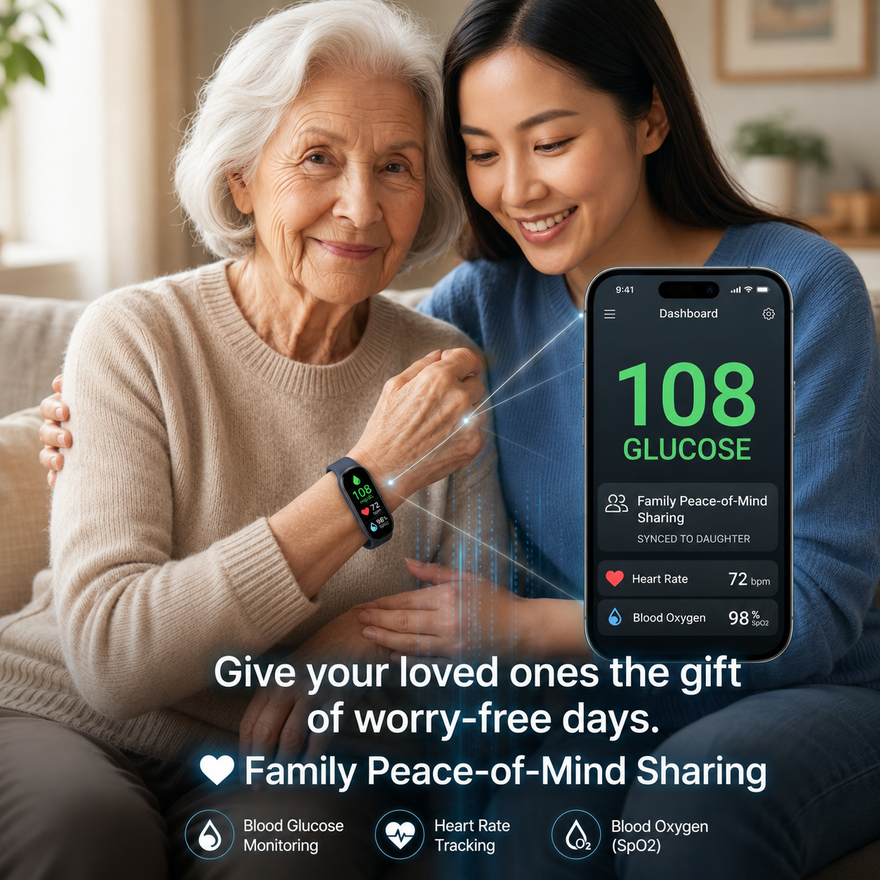 ⚡ Final 1 Hours Launch Offer 🏆 2026  M9 Non-Invasive Smart Band 📈12 health reports - No-Prick